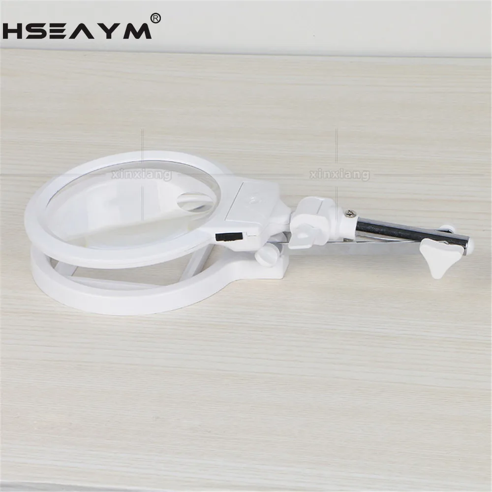 2.5X светодиодный металлический кронштейн масштабная лупа настольная лампа