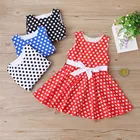 Простота уютное детское винтажное платье для девочек в горошек платья принцессы для вечерние Ринок со шнуровкой винтажное платье kiz Cocuk Elbise 2022 Новинка