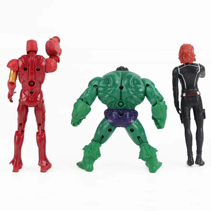 7 шт./лот Фигурки Мстителей Светодиодная лампа Железный человек Тор Халк Черная