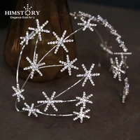 himstory snowflake girl hairband star headband hair women bridal wedding tiara hair accessories crown fashion head jewelries