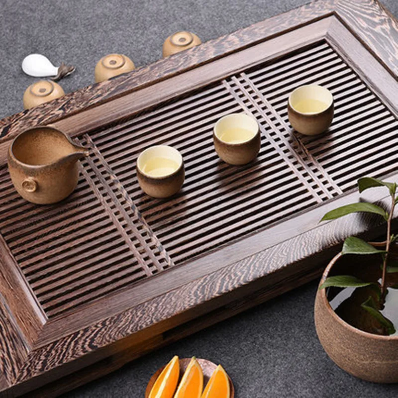 

Chicken Wing Wooden Tea Tray Drawer Water Storage Type Household Solid Wood Large Drainage Tea Sea Gong fu Teaset Table Tray