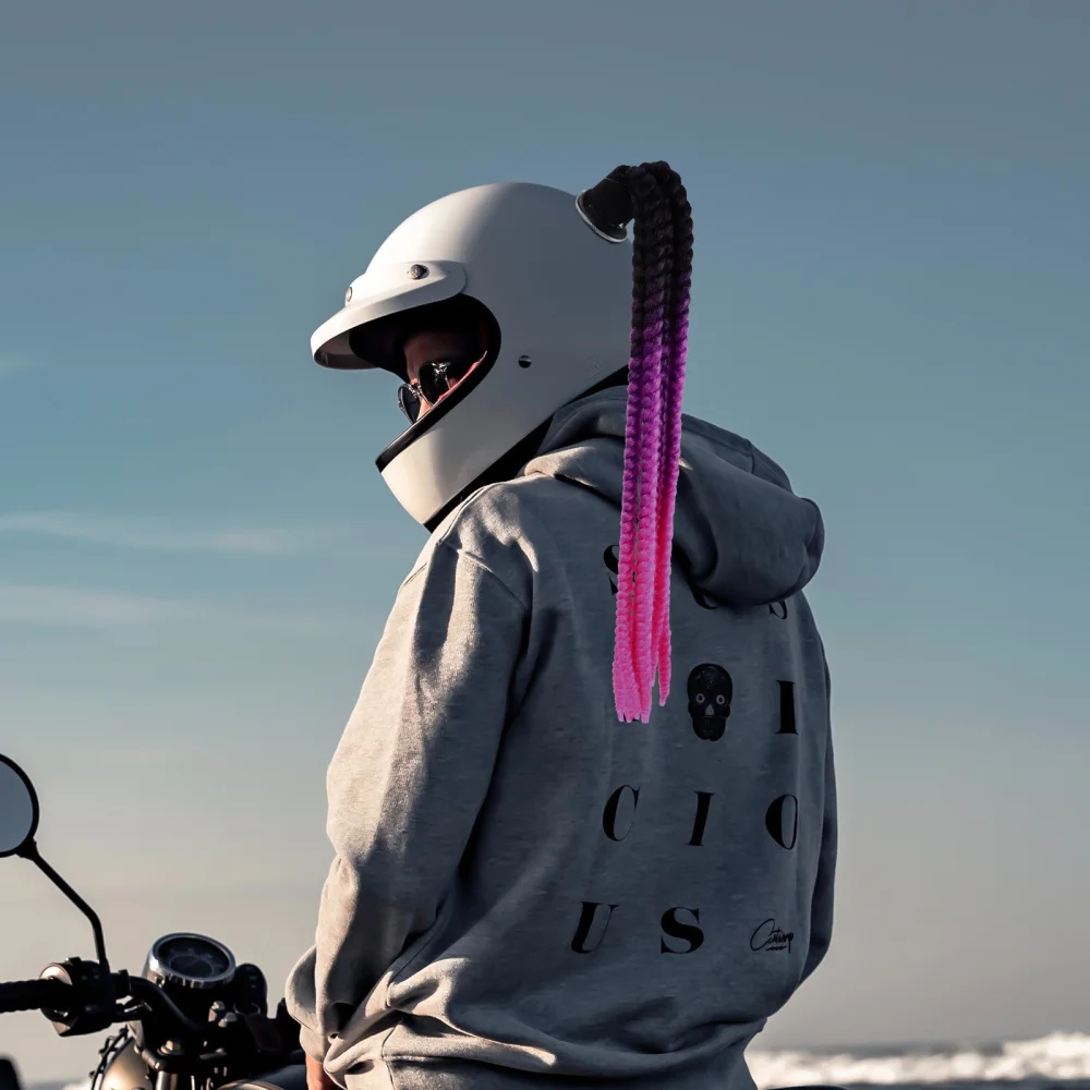 

Motorcycle Helmet Decoration Helmet Braid Wig Ornament Reusable Helmet Decor