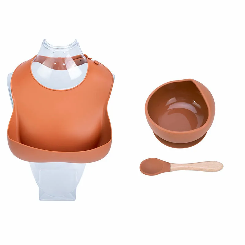 Детский силиконовый нагрудник набор для кормления посуда тарелки детская чаша