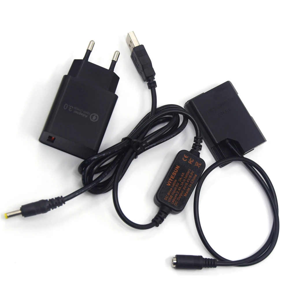 USB кабель питания + 5 В зарядное устройство EP 5A DC муфта EN EL14 поддельный Аккумулятор