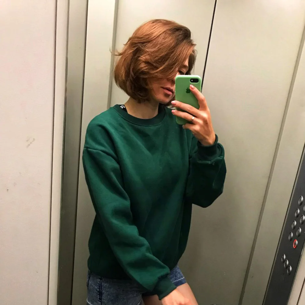 

Plus Velvet Mujer 2020 Harajuku Solid Sweatshirt Women Long Sleeve Hoodie Loose Women Hoodies Sweatshirts Casual Tracksuit