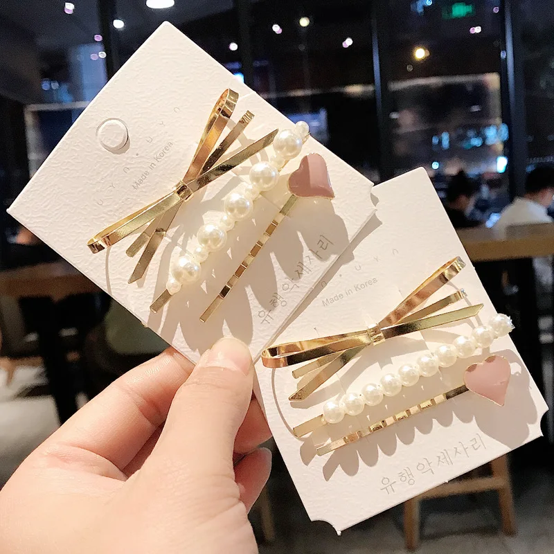 3 шт./компл. новые женские элегантные шпильки с жемчугом Ins Стиль Заколки для волос