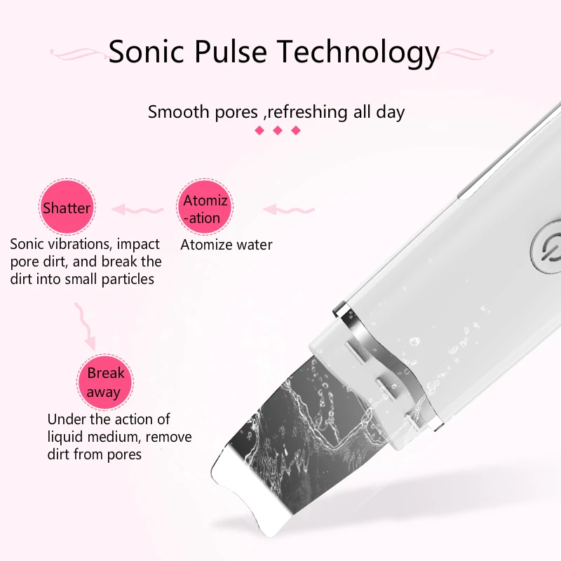 Ultrasonic Cleaner Exfoliating Shovel Skin Beauty Equipment Scrubber Deep Face Clean Machine Knife remove Blackhead | Красота и