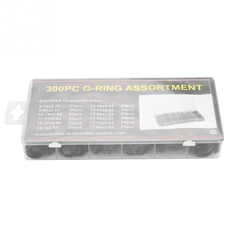 300Pcs/Set 12 SizesTap Washer Kit Holdtite Jumper Valves O Ring EC Body Washers Seals 9.19-17.88mm Black Oring | Обустройство дома
