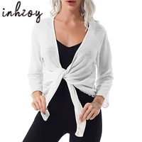 womens transparent shawl cardigan light knit fashion front tie up blouse
