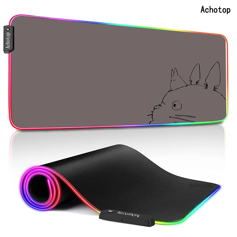 

Gaming Mouse Pad XXL Computer Mousepad RGB Large Mouse Pad Gamer Mouse Carpet Mause Pad Desk Play Mat with Backlit Pink Totoro