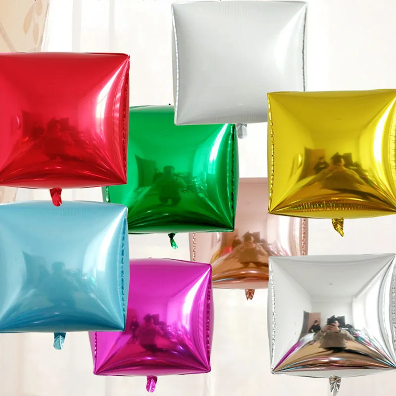 2 шт. 24 дюймов трехмерный шар с алюминиевой пленкой металлический Цвет квадратный