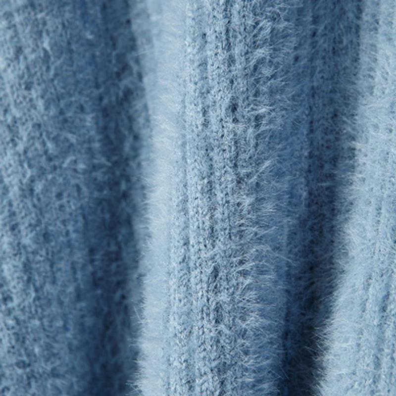 

HARLEYFASHION Winter New Women Dress Elegant 3 Color Slim Knitted Dress Soft Mink Cashmere Sweater Long Dress