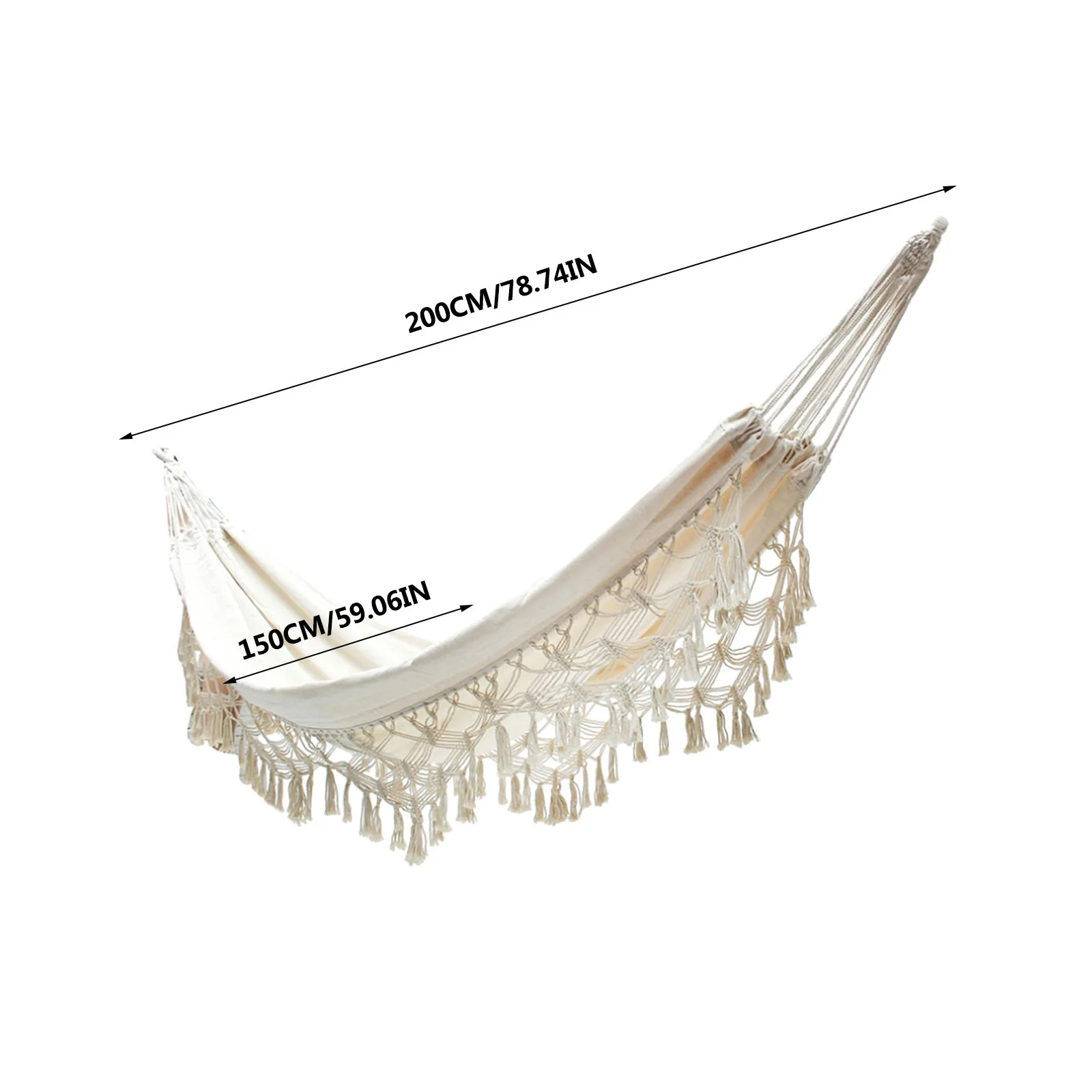 

Portable Hammock Outdoor Hammock Garden Sports Home Travel Camping Swing Canvas Stripe Hang Bed Hammock White 200 x 150cm