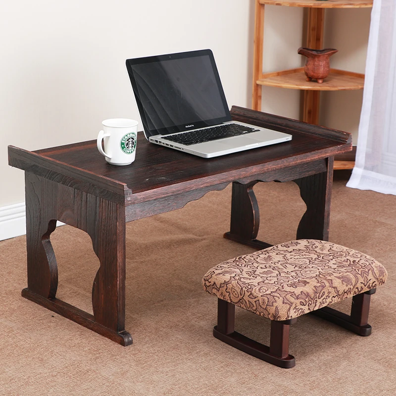 

Азиатская антикварная мебель, японский напольный чайный столик, складные ножки, прямоугольная мебель для гостиной, деревянный журнальный с...