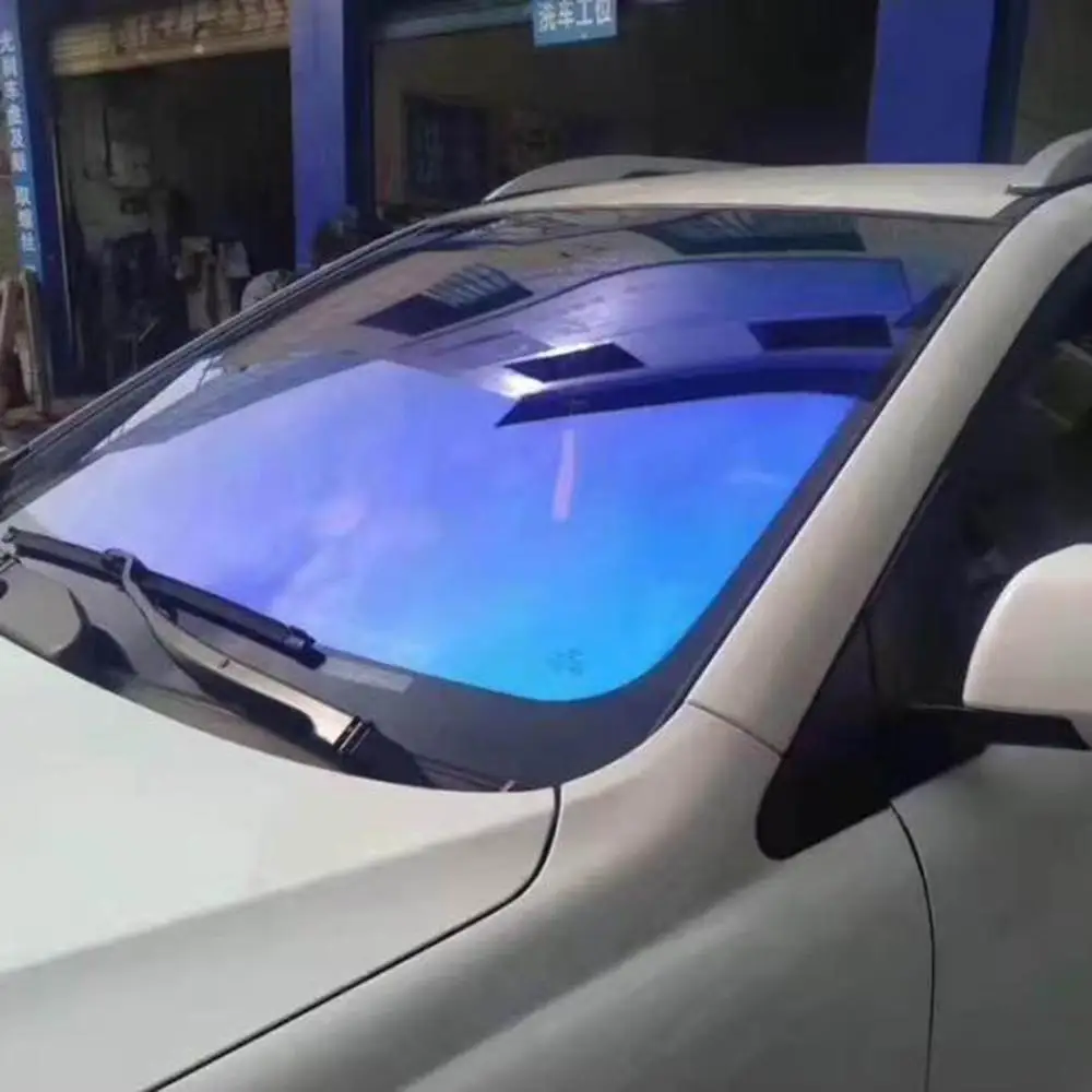 

75CM x 3M Windscreen Solar Film Blue Chameleon VLT 67% Car Front Window Tint Windshield Shades Protection Explosion proof Foils