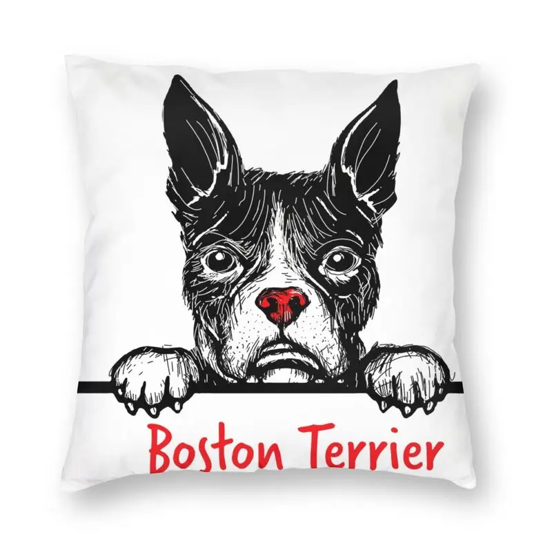 Роскошный милый щенок Бостон-терьер, наволочка для подушки, украшение, наволочка с мультяшным рисунком собаки на заказ, наволочка для диван...