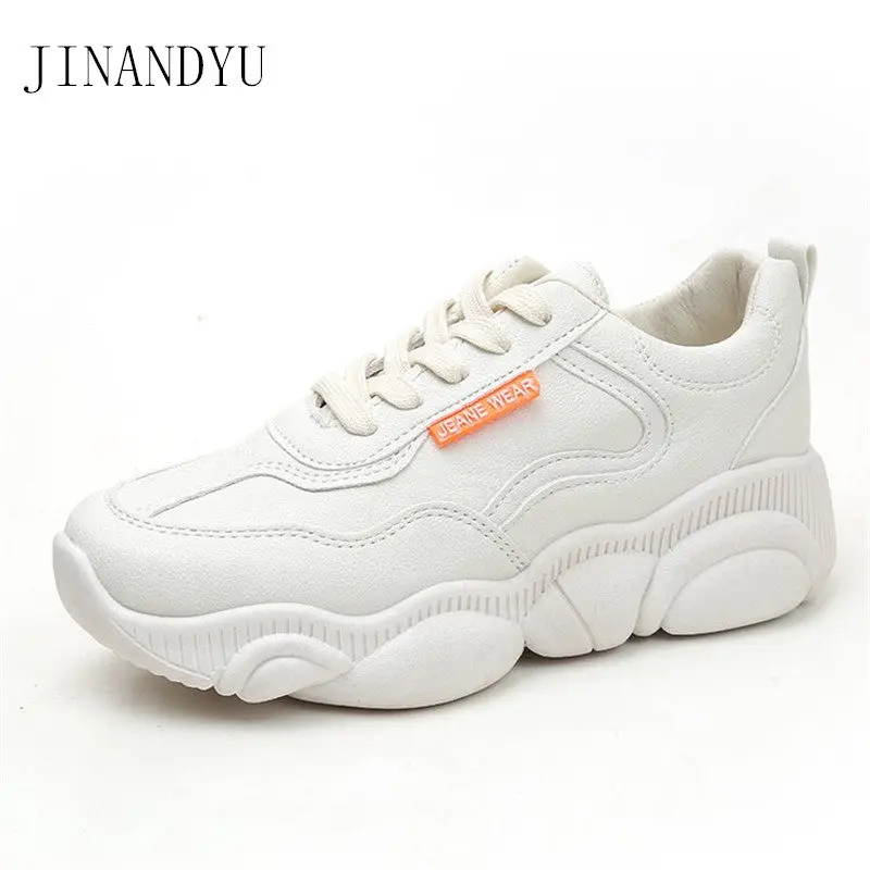 Белые туфли женские кроссовки на платформе сезон весна Новинка спортивная обувь