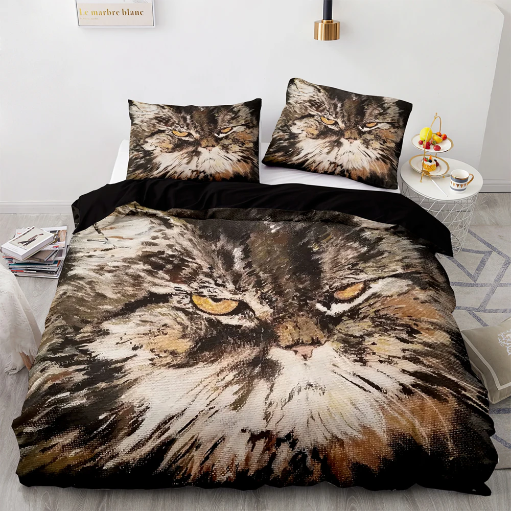 

Европейские комплекты постельного белья с принтом совы, 3 шт., 1 пододеяльник, 2 Наволочки, высококачественный набор для одного, двух и двух ра...