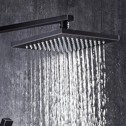 Роскошный черный старинный квадратный дождевой Душ для ванной комнаты смеситель