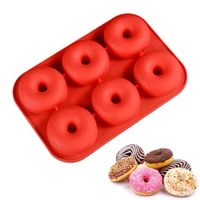 6 cavity 3d large silicone donut baking pan non stick round cake mold donut mold for biscuit bagel pastry bakeware baking tools