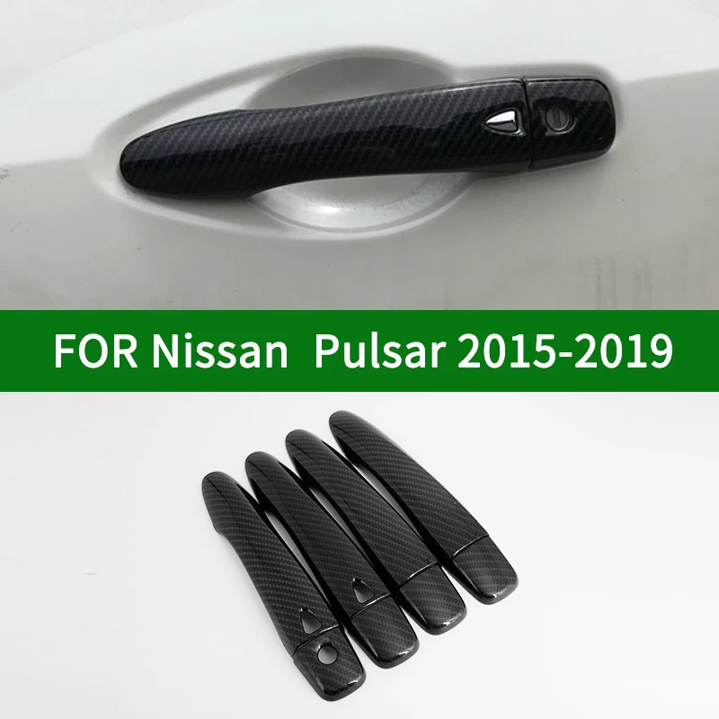

For NISSAN Pulsar C13 2015-2019 car door handle cover,carbon fiber pattern cover trim 2016 2017 2018