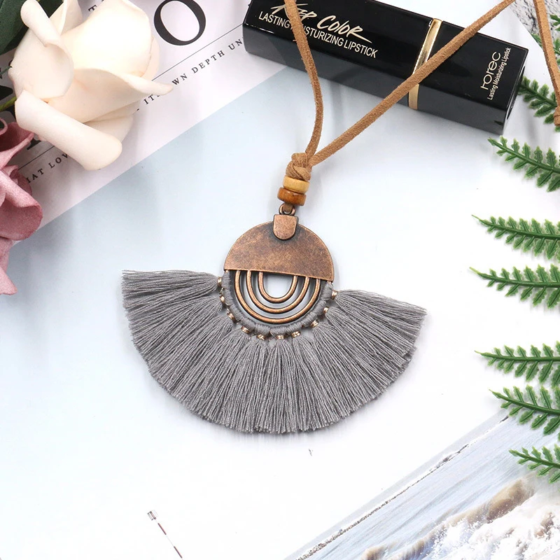 Женское длинное ожерелье из кожи 9 цветов | Украшения и аксессуары