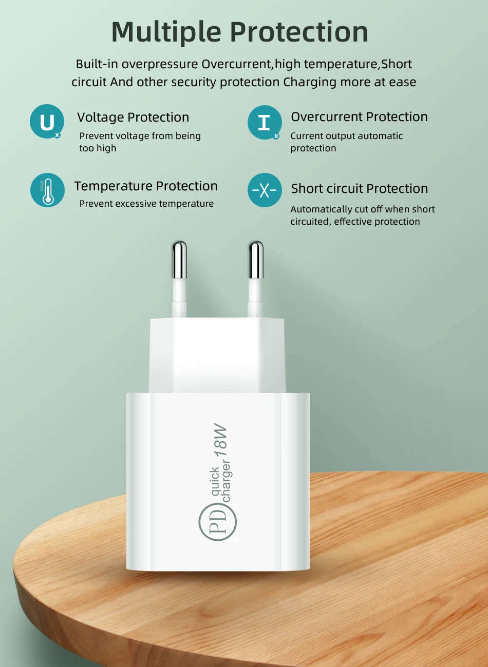 USB зарядное устройство 18 Вт PD Быстрая зарядка usb type C PD зарядное устройство для iPhone X XS XR портативное QC 3,0 зарядное устройство для телефона huawei samsung адаптер