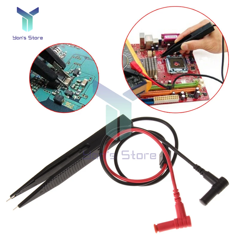 P1510 SMD Test Probe Chip Component LCR Testing Tool Digital Multimeter Tester Car Multimeter Meter Pen Probe Lead Tweezers