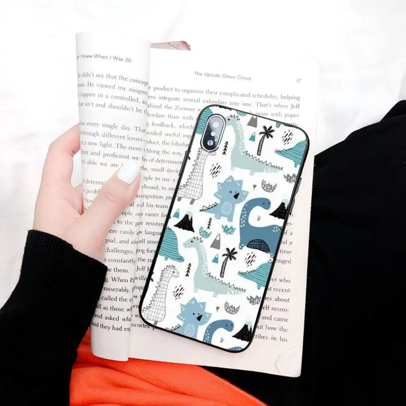 Мягкий чехол для телефона с динозавром на заказ IphoneX XS 11 11Pro 5 5s SE 6 6s Plus 7 8