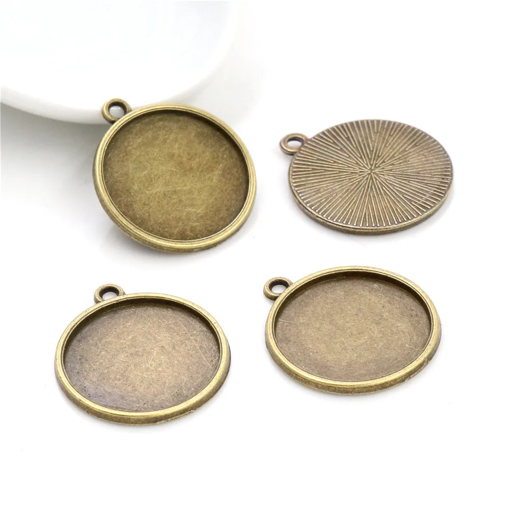 10pcs 20mm Inner Size Classic 5 Colors Plated One Sided Single Hanging Simple Style Cabochon Base Setting Charms Pendant | Украшения и