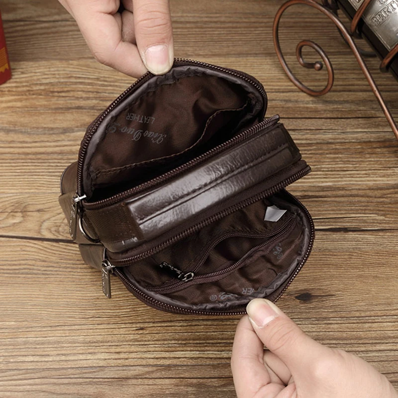 Мини сумка мужская из натуральной кожи забавная поясная сумочка мессенджер тоут