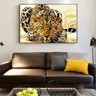 Постеры и принты в виде золотого гепарда, современные декоративные настенные картины с животными, леопардовые картины на холсте для гостиной, Декор