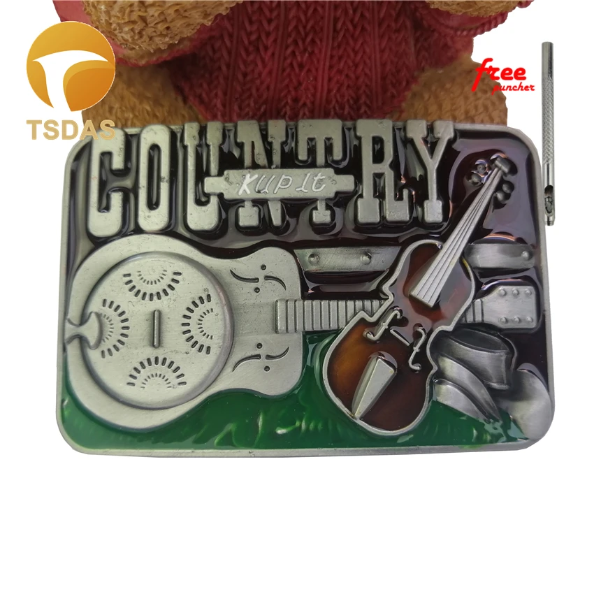 Металлический ремень с пряжкой для музыки кантри модные пряжки гитары широкий 4