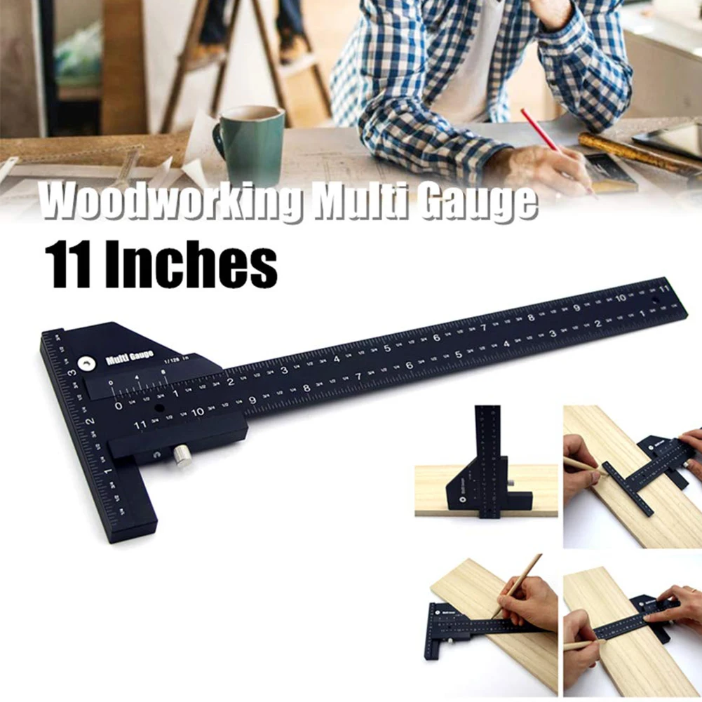 

Home Professional Multi Gauge Measuring Tool Vernier Caliper Woodworking Ruler Scriber Multifunction Practical Durable Marking