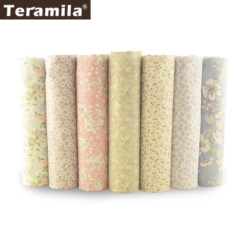 Teramila 40 см x 50 см 7 шт. цветочный дизайн хлопок саржевая Ткань DIY подушка для шитья лоскутное украшение для дома Tissu Tela