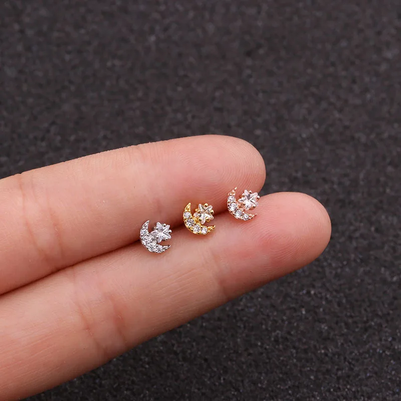 Серьга-гвоздик из нержавеющей стали украшение для пирсинга крошечных цветов