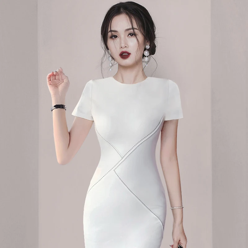 2021 в Корейском стиле Для женщин платье с оборками и русалкой элегантный короткий