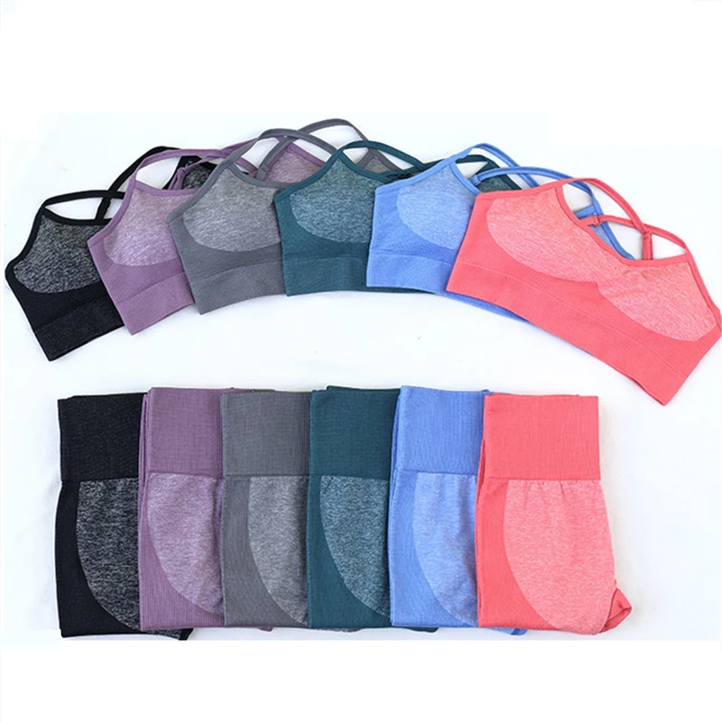 Oyoo желтая спортивная одежда из 2 предметов легкий спортивный бюстгальтер Бесшовные Леггинсы сексуальный