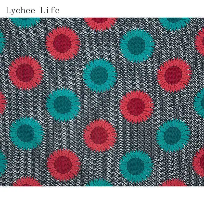 Lychee Life 1 ярд цветочный принт настоящая вощеная ткань высокое качество 100%