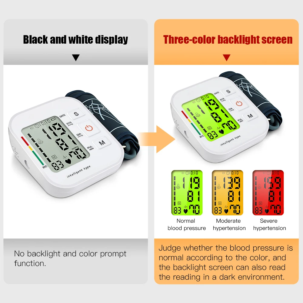OLIECO цифровой ЖК-дисплей верхний монитор артериального давления на руку
