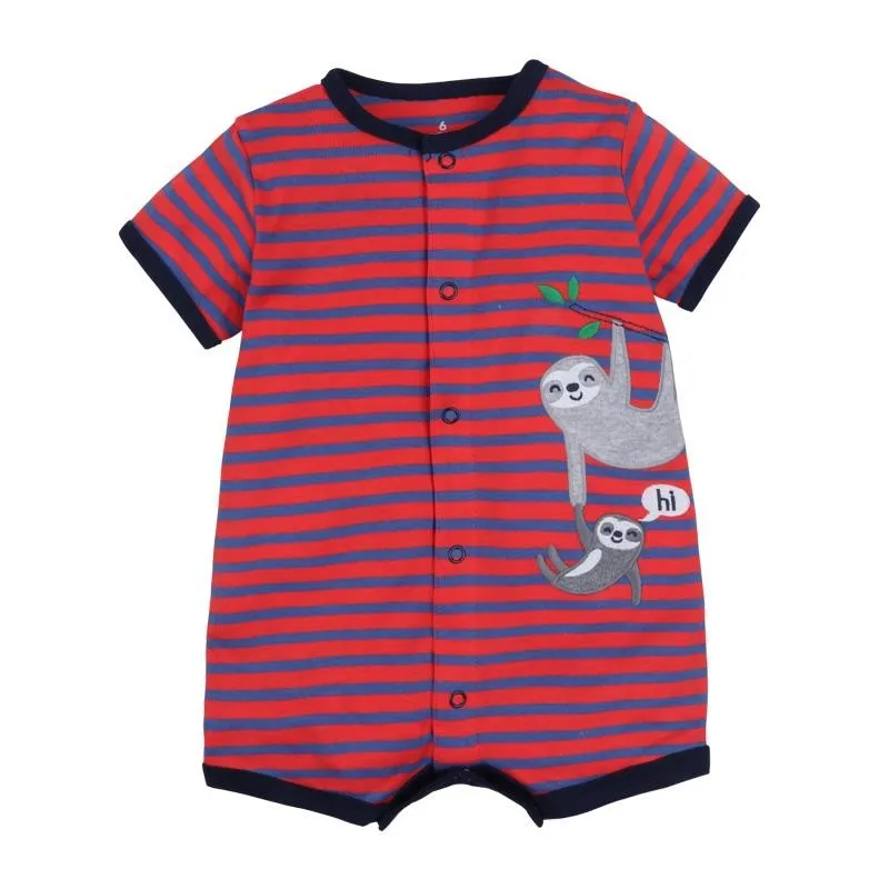 Для маленьких мальчиков и девочек Одежда для младенцев Комбинезон с короткими