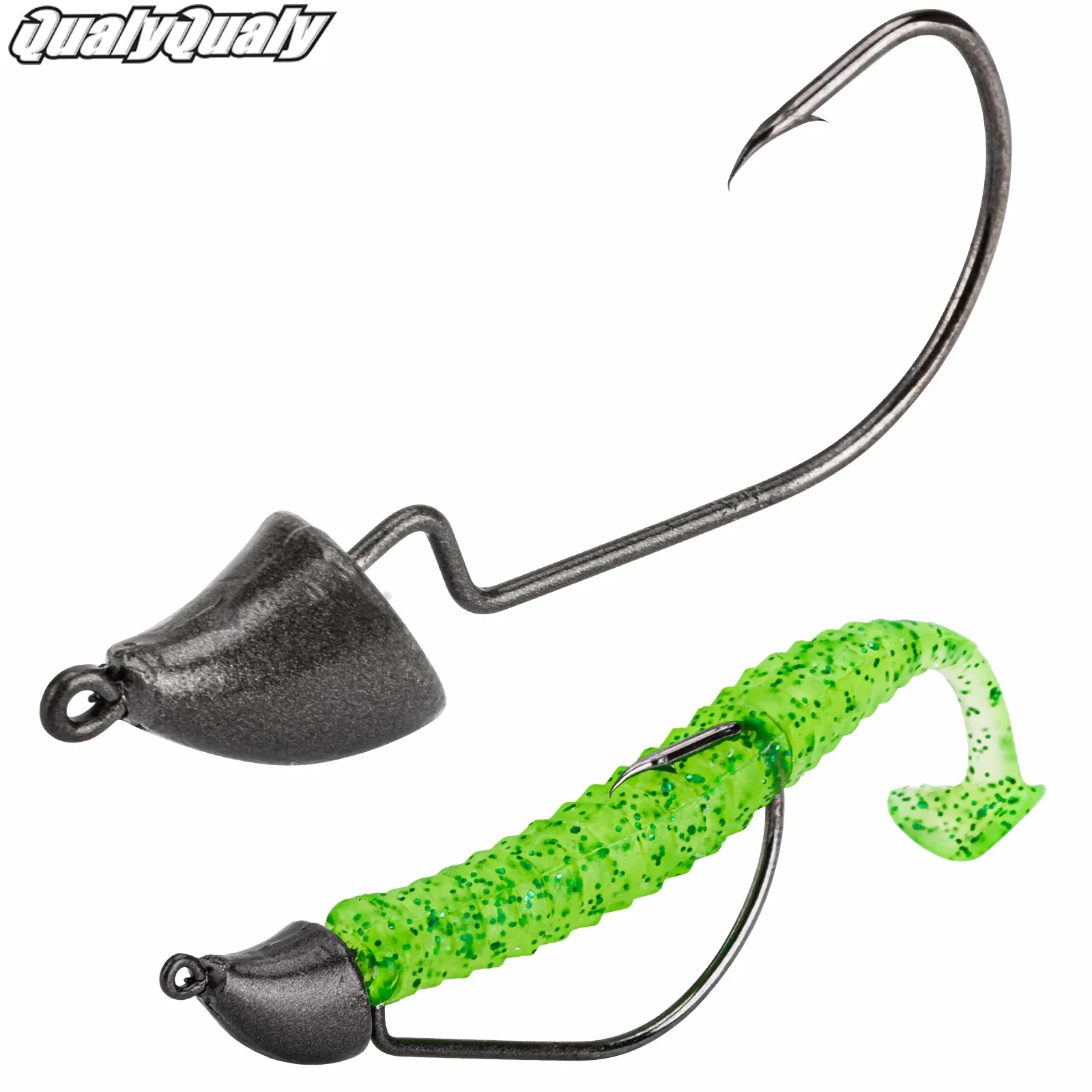 

Offset Hooks Fishing Stainless Steel Bullet Jig Head Fishing Hooks Barbed Weedless Jig Fishhook For Soft Worm Fishing Tackle