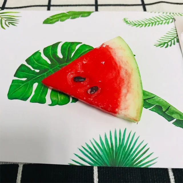 watermelon sheet 3 шт. искусственные фрукты высокая имитация клубника модель манго Орнамент Ремесло реквизит для фотосъемки Рождественское украшение для окон - Цвет: watermelon sheet
