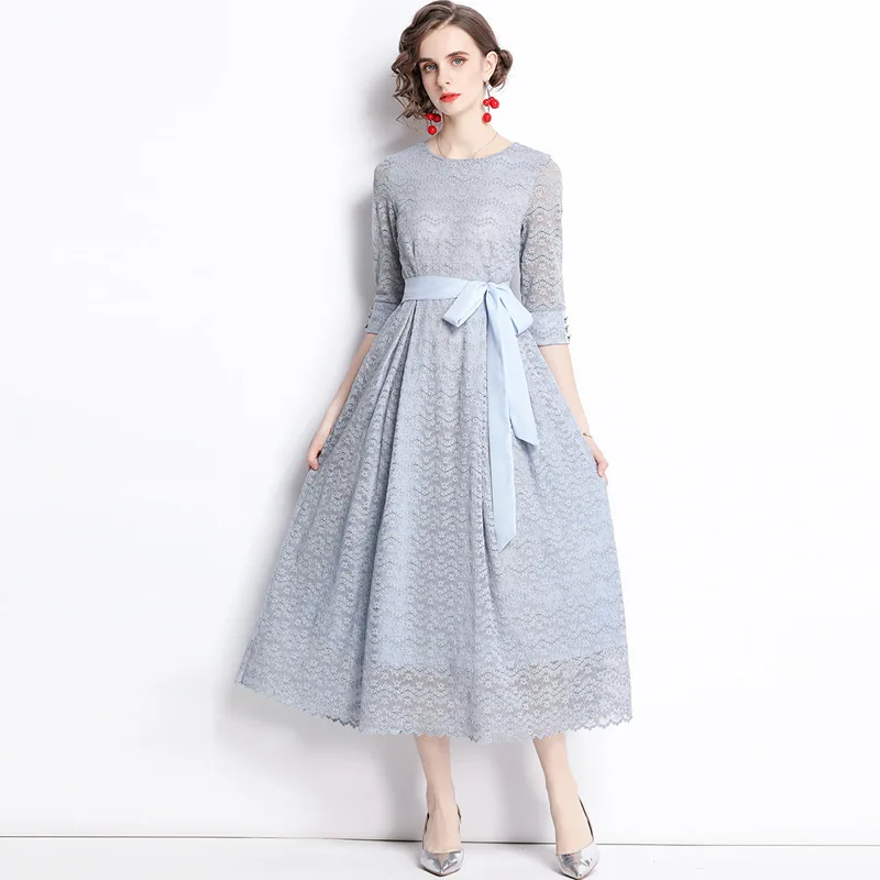 

Приталенные платья с присборенной талией, женская одежда, сезон весна-осень, Длинный пуловер с длинным рукавом и круглым вырезом, модное све...