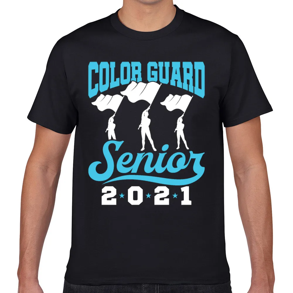 

Tops T Shirt Men color guard senior 2021 O-Neck Vintage Geek Custom Male Tshirt