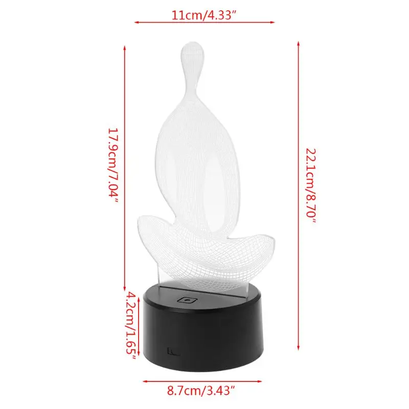 

3D illusion Yoga Meditation Night Light 7 Color Change LED Desk Table Lamp Toys