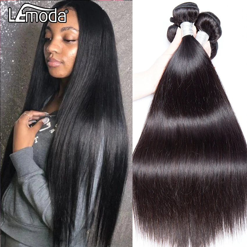 40 дюймовые бразильские прямые волосы LeModa 3 пряди натуральные кудрявые пучки