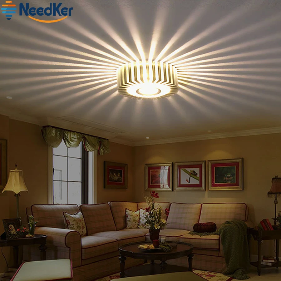 Светодиодный настенный светильник в виде подсолнуха Современная комнатная