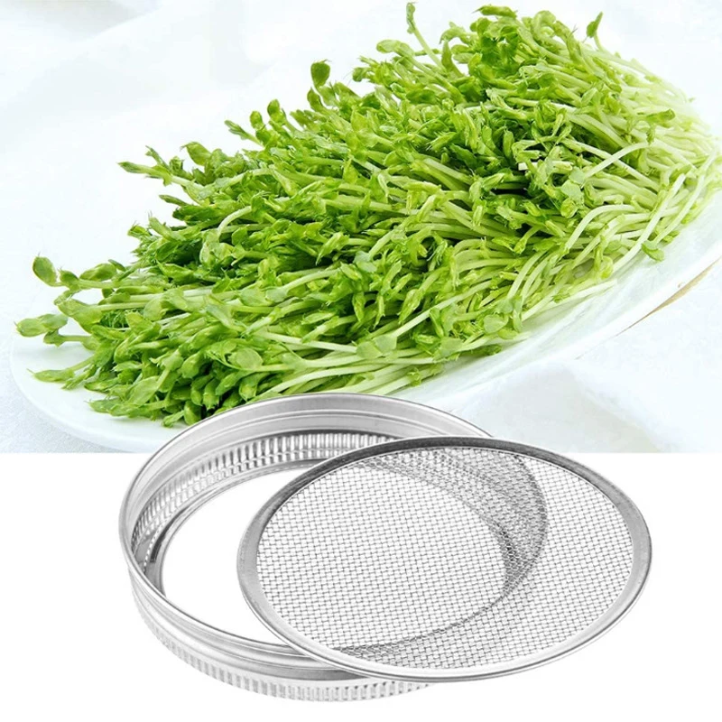 

Stainless Steel Sprouting Jar Lids Home Garden Seed Sprouting Germinator Seed Sprouter Germination Grow Cover Strainer Lids