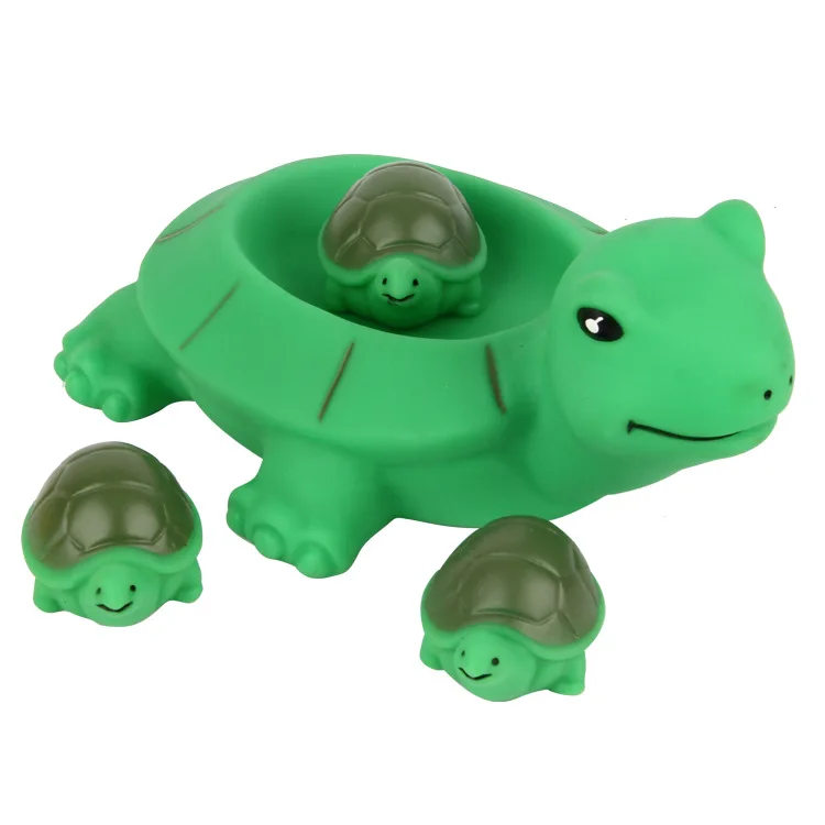 Игрушка для ванны животные Плавающие Игрушки для воды мини красочные мягкие плавающие резиновые утки сжимают звук Забавный подарок для маленьких детей - Цвет: tortoise